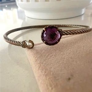 DAVID YURMAN Amethyst Gem Bracelet - GORGEOUS - Sterling silver w/jewelry pouch